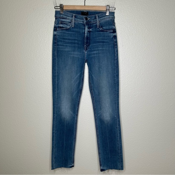 Mother Mid Rise Dazzler Ankle Fray jeans We The Animals 26 - Picture 1 of 15
